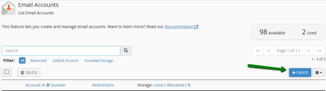 How To Create an Email Account in cPanel? HostNOC Guide 8 press the create button cpanel