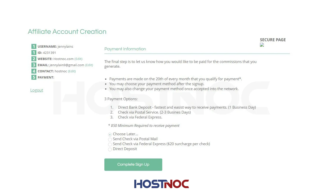 HOSTNOC Launches Its Affiliate Program 13 affiliate Capture 6